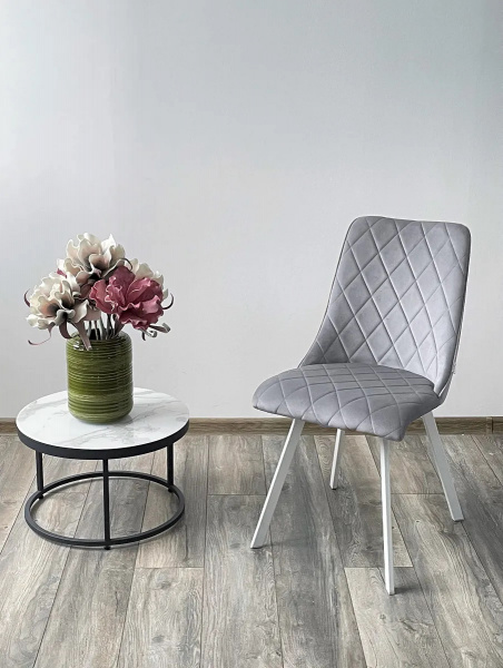 Стул TYCOON BLUVEL-03 LIGHT GREY / белый каркас М-City