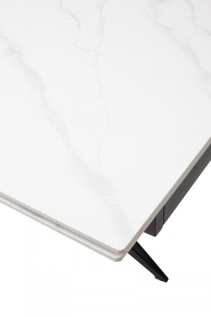 Стол FORIO 160 MATT WHITE MARBLE SOLID CERAMIC / BLACK, ®DISAUR