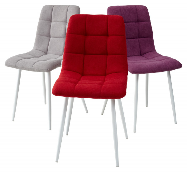 Стул CHILLI UF860-15B сияющая орхидея, ткань/ белый каркас М-City