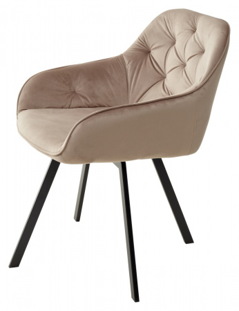 Стул GALE 360 град. поворот. BLUVEL-40 BEIGE, велюр/ черный каркас, М-City