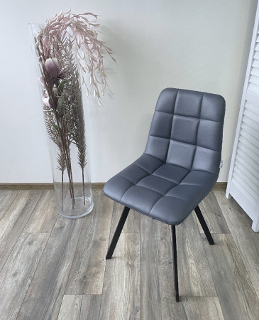 Стул CHILLI SQUARE HK017-09 серо-черничный, PU/ черный каркас М-City