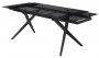Стол ADRIA 160 SMOKED BLACK GLASS Дымчато-черное стелко/ черный каркас, ®DISAUR
