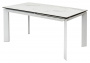 Стол CREMONA 140 HIGH GLOSS STATUARIO Белый мрамор глянцевый, керамика/ белый каркас, ®DISAUR