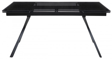 Стол ADRIA 160 SMOKED BLACK GLASS Дымчато-черное стелко/ черный каркас, ®DISAUR