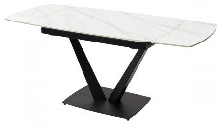 Стол ALATRI 120 MATT WHITE MARBLE SOLID CERAMIC / BLACK, ®DISAUR