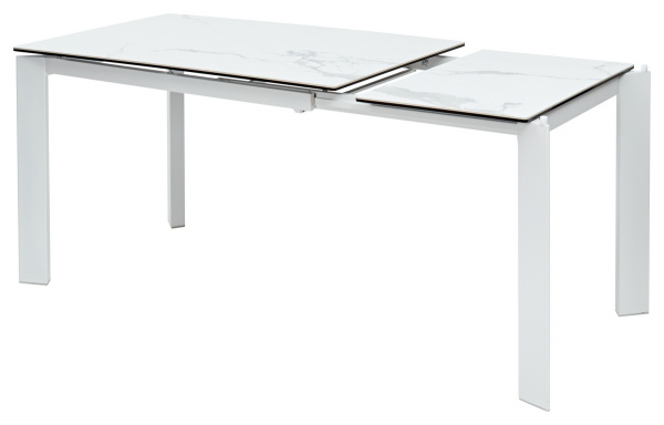 Стол CORNER 120 HIGH GLOSS STATUARIO керамика/ белый каркас, ®DISAUR