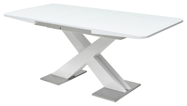 Стол CONTI 140 WHITE GLASS белый глянец М-City