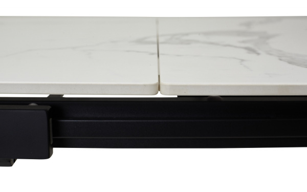 Стол CORNER 120 GLOSS STATUARIO WHITE SOLID CERAMIC / BLACK, ®DISAUR