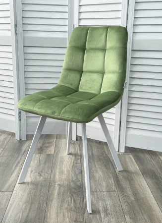 Стул CHILLI SQUARE G108-27 террариумный мох, велюр/ белый каркас М-City