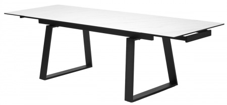 Стол VASTO 180 MARBLES KL-99 Белый мрамор матовый, итальянская керамика/ черный каркас, ®DISAUR