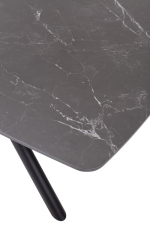 Стол RIVOLI 140 MATT BLACK MARBLE SOLID CERAMIC / BLACK, ®DISAUR