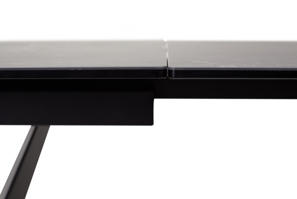 Стол RIETI 200 NERO KL-116 Черный мрамор матовый, итальянская керамика/ черный каркас, ®DISAUR
