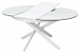 Стол TRENTO 120 HIGH GLOSS STATUARIO Белый мрамор глянцевый, керамика/ белый каркас, ®DISAUR