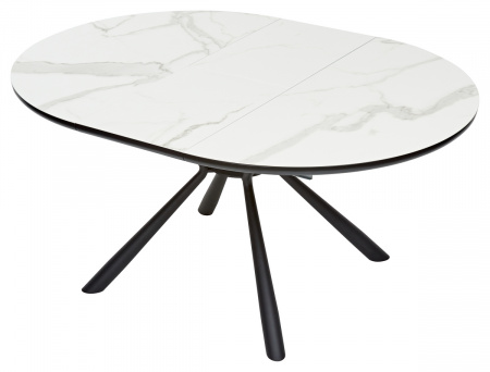 Стол VOLAND BIANCO TL-45 испанская керамика/ BLACK "белый мрамор" М-City