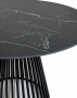 Стол TERNI 120 MATT BLACK MARBLE SOLID CERAMIC Черный мрамор матовый, керамика /Черн.каркас, ®DISAUR