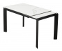 Стол CORNER 120 HIGH GLOSS STATUARIO керамика, стекло/ черный каркас, ®DISAUR