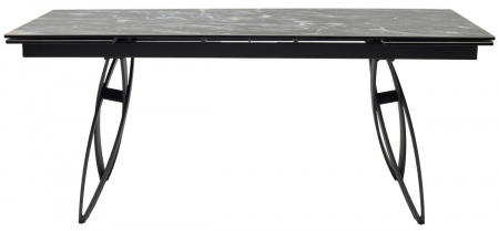 Стол PALERMO 180 TL-128 Испанская керамика черный контрастный мрамор / черный каркас, ®DISAUR