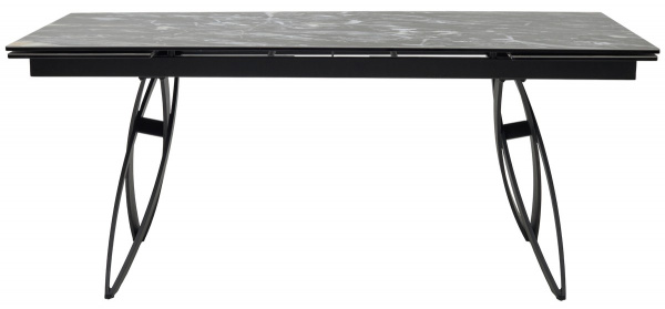 Стол PALERMO 180 TL-128 Испанская керамика черный контрастный мрамор / черный каркас, ®DISAUR