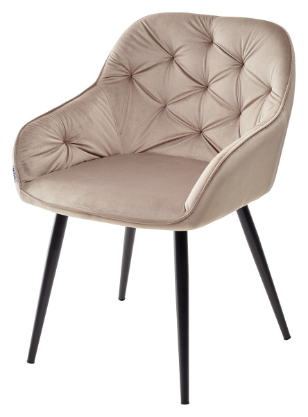 Стул BREEZE BLUVEL-40 BEIGE, велюр / черный каркас, М-City