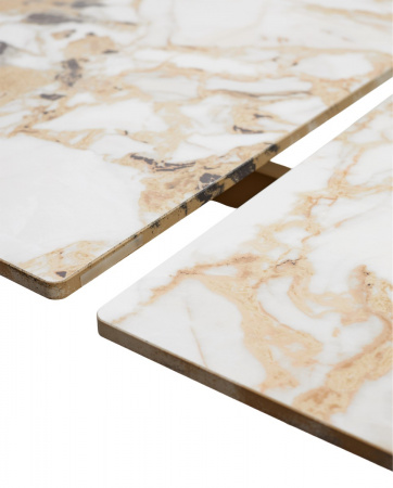Стол ACERRA NEW 160 GLOSS GRAND JADE SOLID CERAMIC/ каркас цвета шампань, ®DISAUR