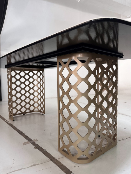 Стол CHIAVARI 220 KL-116 Черный мрамор матовый, итальянская керамика / бронзовый, ®DISAUR
