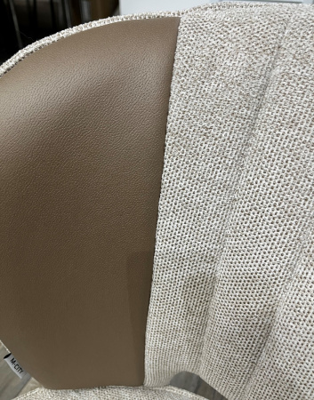 Стул HERMES WZ2042-02 светло-бежевый фактурный велюр/ HK017-31 серо-коричневый PU, М-City