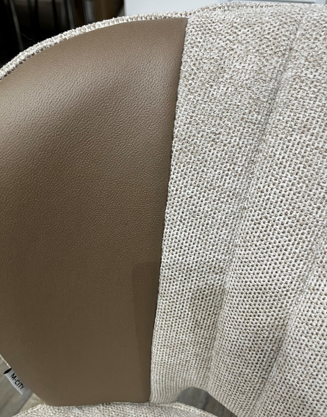 Стул HERMES WZ2042-02 светло-бежевый фактурный велюр/ HK017-31 серо-коричневый PU, М-City