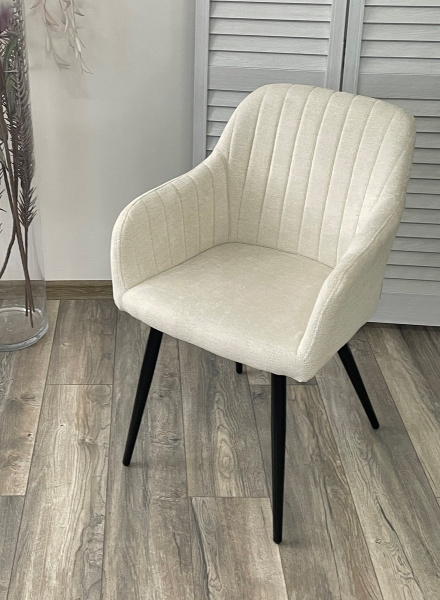 Стул BRANDY WZ2042-01 молочный фактурный велюр / черный каркас М-City