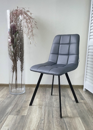 Стул CHILLI SQUARE HK017-09 серо-черничный, PU/ черный каркас М-City