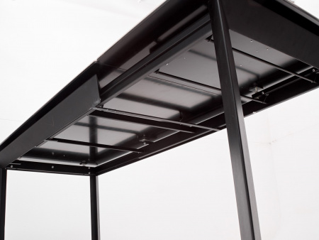 Стол CREMONA 140 HIGH GLOSS STATUARIO Белый мрамор глянцевый, керамика/ черный каркас, ®DISAUR