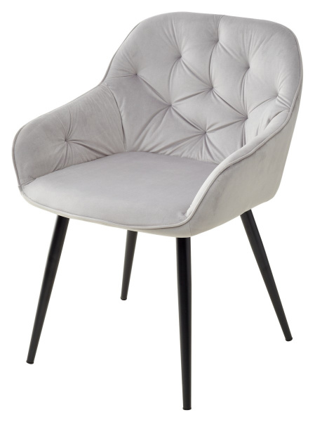 Стул BREEZE BLUVEL-03 LIGHT GREY, велюр / черный каркас М-City