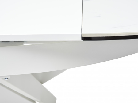 Стол TRENTO 120 HIGH GLOSS STATUARIO Белый мрамор глянцевый, керамика/ белый каркас, ®DISAUR