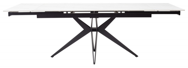 Стол FORIO 160 MATT WHITE MARBLE SOLID CERAMIC / BLACK, ®DISAUR