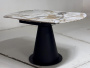 Стол TERAMO 135 GLOSS GRAND JADE SOLID CERAMIC, керамика, поворотн.механизм / Черный каркас, ®DISAUR