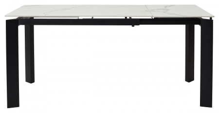 Стол CORNER 120 GLOSS STATUARIO WHITE SOLID CERAMIC / BLACK, ®DISAUR