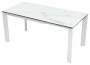 Стол CORNER 120 MATTE STATUARIO Белый мрамор матовый керамика, стекло/ белый каркас, ®DISAUR
