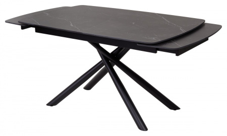 Стол RIVOLI 140 MATT BLACK MARBLE SOLID CERAMIC / BLACK, ®DISAUR
