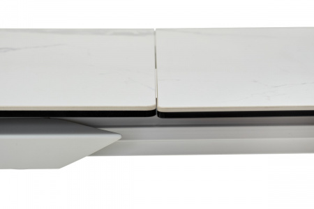 Стол CREMONA 140 HIGH GLOSS STATUARIO Белый мрамор глянцевый, керамика/ белый каркас, ®DISAUR
