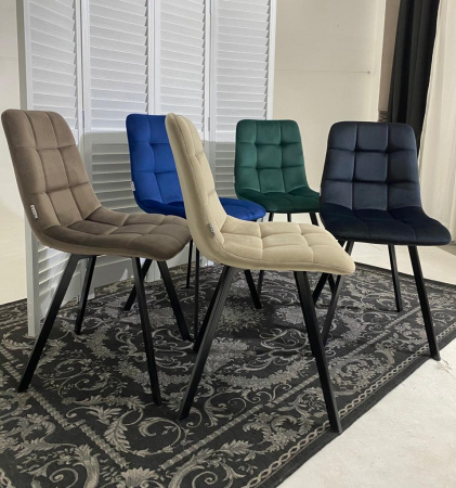 Стул CHILLI SQUARE BLUVEL-78 GREEN, велюр / черный каркас, М-City