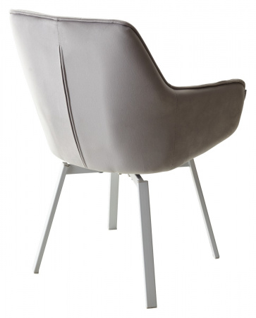 Стул MAVERICK 360 град. поворот. BLUVEL-03 LIGHT GREY, велюр/ белый каркас, М-City