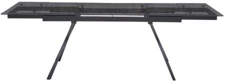 Стол ADRIA 160 SMOKED BLACK GLASS Дымчато-черное стелко/ черный каркас, ®DISAUR