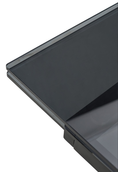 Стол ADRIA 160 SMOKED BLACK GLASS Дымчато-черное стелко/ черный каркас, ®DISAUR