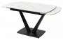 Стол ALATRI 120 MATT WHITE MARBLE SOLID CERAMIC / BLACK, ®DISAUR