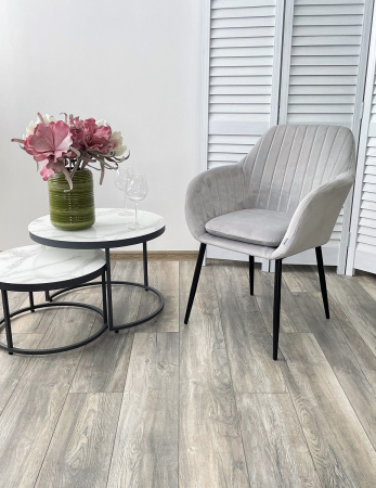 Стул ALABAMA BLUVEL-03 LIGHT GREY, велюр / черный каркас М-City