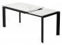 Стол CORNER 120 HIGH GLOSS STATUARIO керамика, стекло/ черный каркас, ®DISAUR