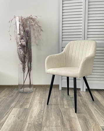 Стул BRANDY WZ2042-01 молочный фактурный велюр / черный каркас М-City