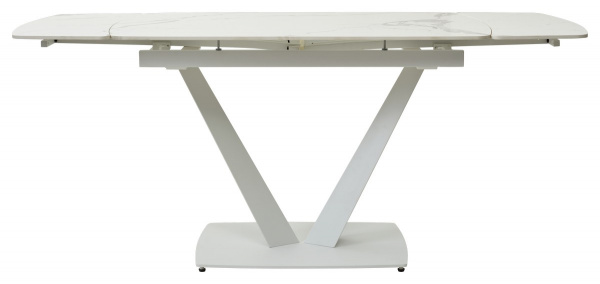 Стол ALATRI 120 GLOSS STATUARIO WHITE SOLID CERAMIC / WHITE, ®DISAUR