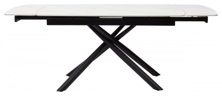 Стол RIVOLI 140 MATT WHITE MARBLE SOLID CERAMIC / BLACK, ®DISAUR
