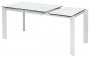 Стол CORNER 120 MATTE STATUARIO Белый мрамор матовый керамика, стекло/ белый каркас, ®DISAUR