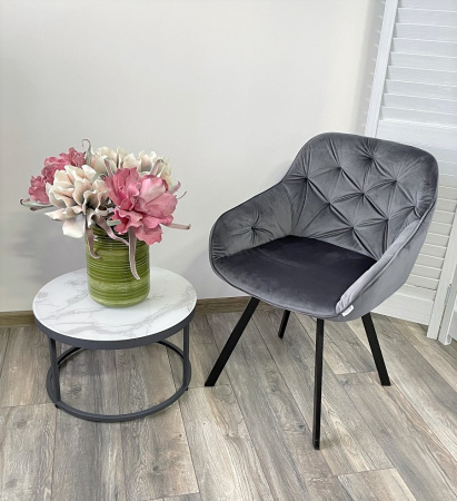 Стул GALE 360 град. поворот. BLUVEL-14 GREY, велюр/ черный каркас, М-City